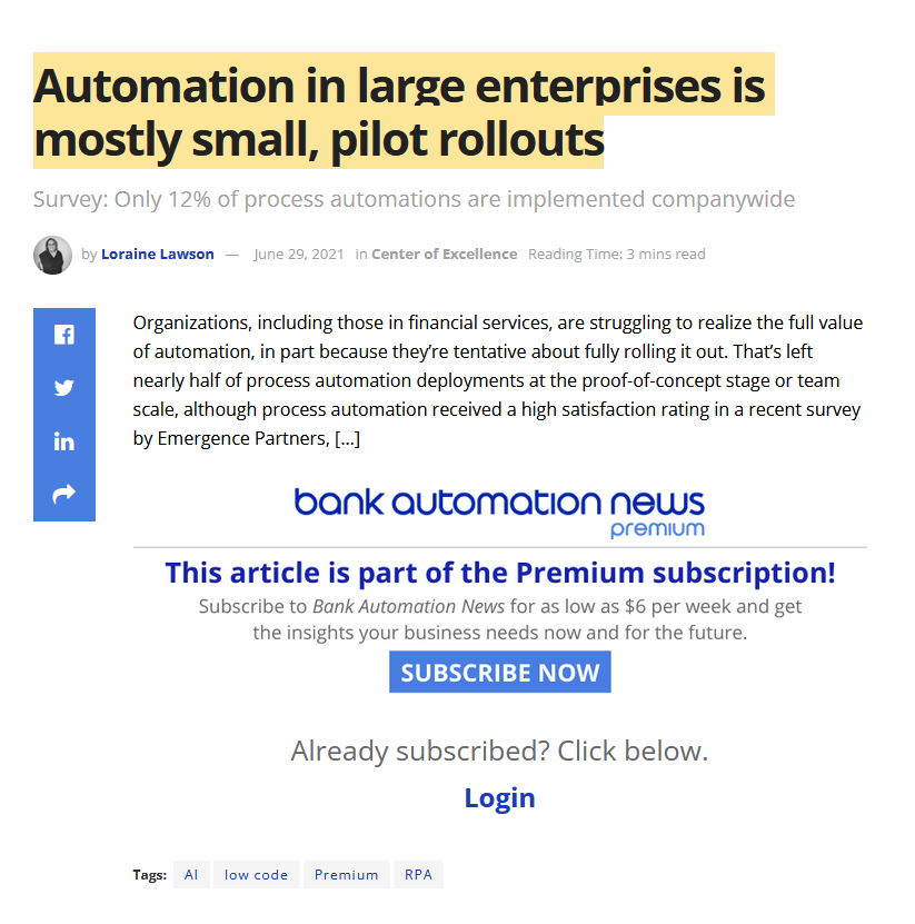 Bank Automation News